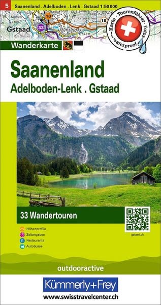Produktbild: K&uuml;mmerly+Frey Wandertourenkarte 5 Saanenland 1:50.000