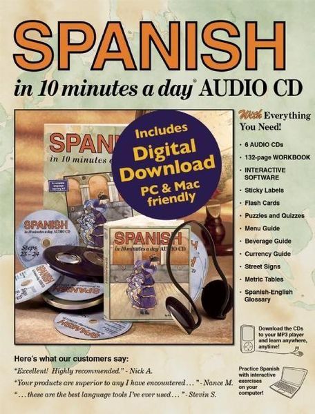 Produktbild: Spanish in 10 Minutes a Day Book + Audio