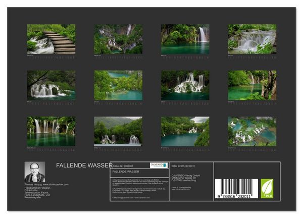 Produktbild: FALLENDE WASSER (Wandkalender 2026 DIN A4 quer), CALVENDO Monatskalender