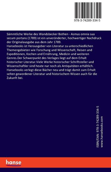 Produktbild: S&auml;mmtliche Werke des Wandsbecker Bothen