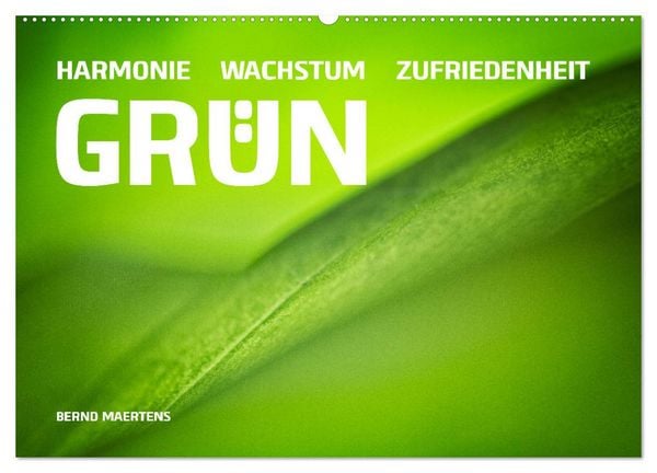 Produktbild: GR&Uuml;N Harmonie Wachstum Zufriedenheit (Wandkalender 2026 DIN A2 quer), CALVENDO Monatskalender
