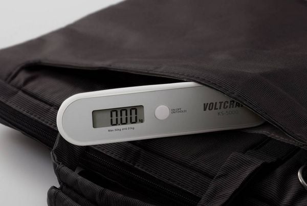 Produktbild: VOLTCRAFT KS-5000 Kofferwaage KS-5000 W&auml;gebereich (max.) 50 kg Ablesbarkeit 10 g batteriebetrieben Grau