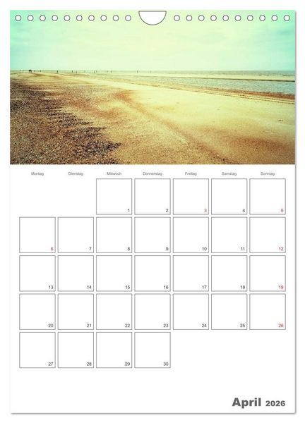 Produktbild: Strandbilder - K&uuml;nstlerische Impressionen von der Nordsee (Wandkalender 2026 DIN A4 hoch), CALVENDO Monatskalender