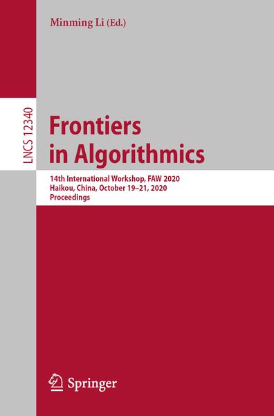 Produktbild: Frontiers in Algorithmics