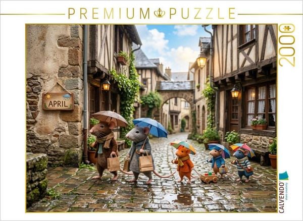CALVENDO Puzzle Aprilspaziergang im Mäusestädtchen | 2000 Teile Lege-Größe 90 × 67 cm Foto-Puzzle für glückliche Stunden