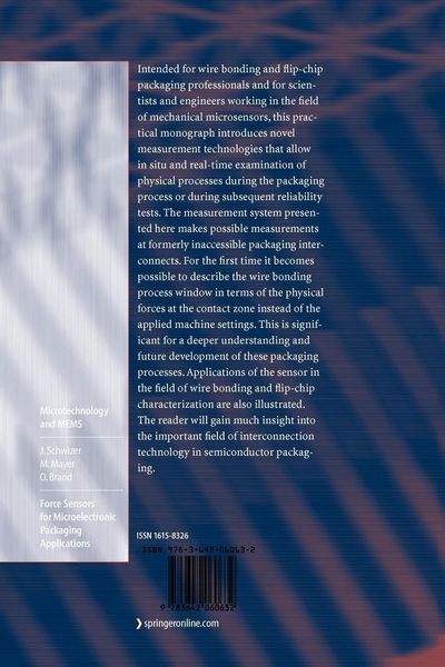 Produktbild: Force Sensors for Microelectronic Packaging Applications