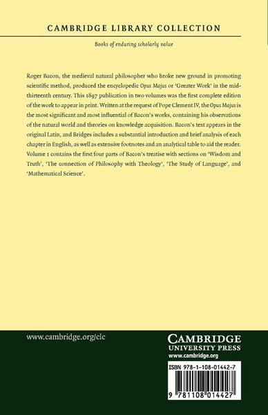 Produktbild: The Opus Majus of Roger Bacon - Volume 1