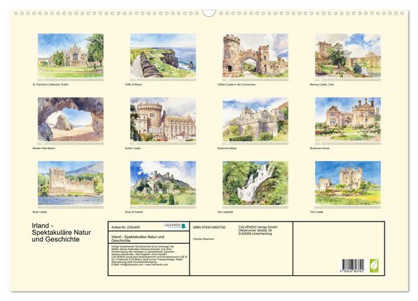Produktbild: Irland - Spektakul&auml;re Natur und Geschichte (Wandkalender 2027 DIN A2 quer), CALVENDO Monatskalender