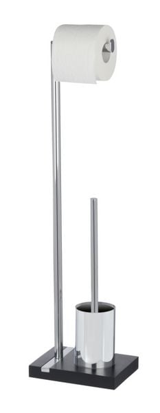 Produktbild: Stand WC-Garnitur Mod. Noble Black, mit Chrom-Applikation
