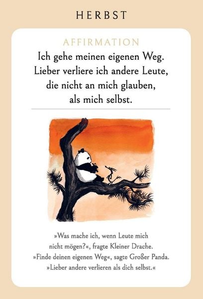 Produktbild: Gro&szlig;er Panda und Kleiner Drache Affirmationskarten
