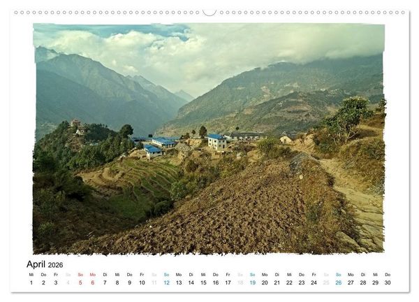 Produktbild: NEPAL GREAT HIMALAYA TRAIL - KULTUR ROUTE (hochwertiger Premium Wandkalender 2026 DIN A2 quer), Kunstdruck in Hochglanz
