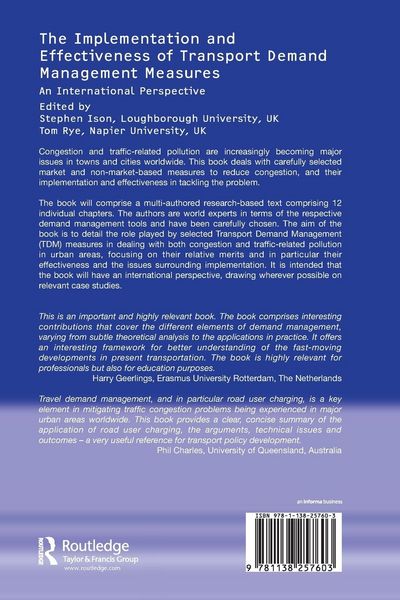Produktbild: The Implementation and Effectiveness of Transport Demand Management Measures