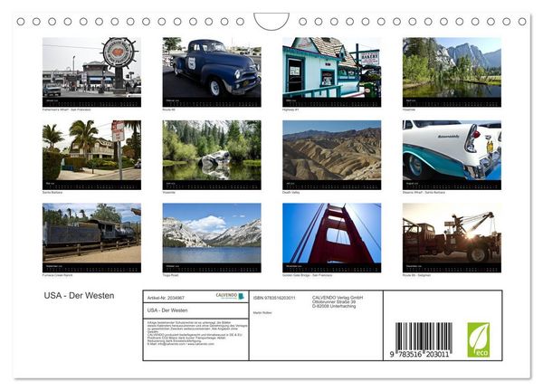 Produktbild: USA - Der Westen (Wandkalender 2026 DIN A4 quer), CALVENDO Monatskalender