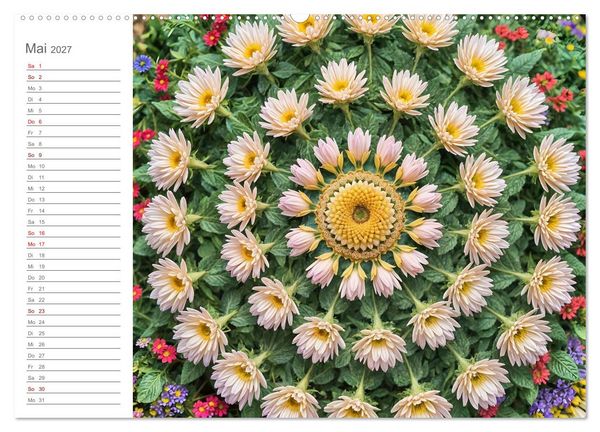 Produktbild: Natural Mandalas - Kraftvolle KI Mandalas aus Naturmaterialien (Wandkalender 2027 DIN A2 quer), CALVENDO Monatskalender