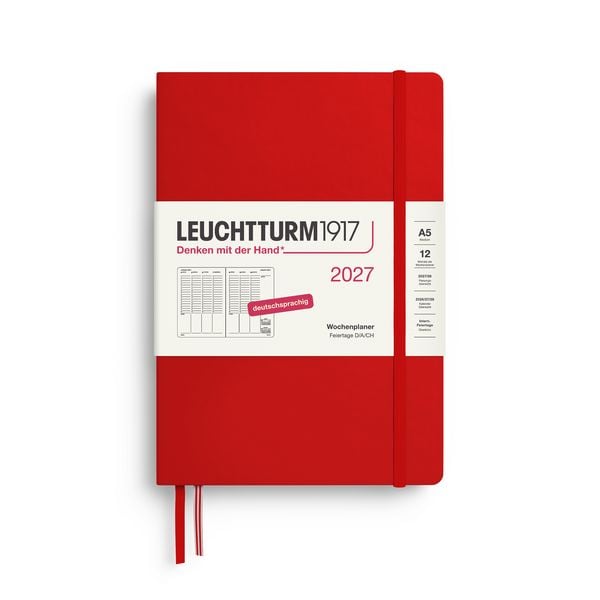 Produktbild: Wochenplaner Medium (A5) 2027, Cherry, Deutsch
