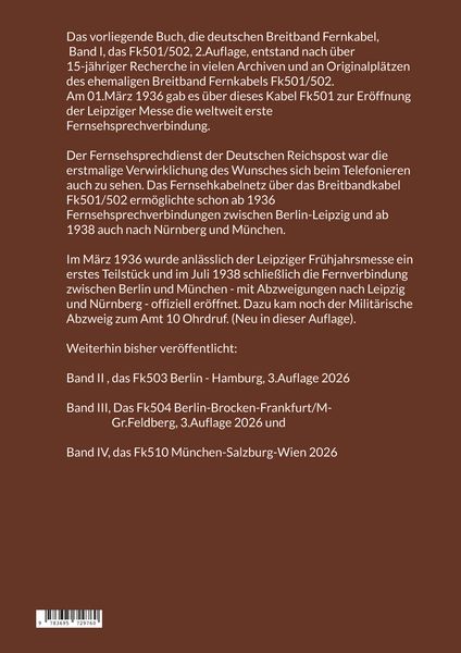 Produktbild: Die Breitband-Fernkabel der Deutschen Reichspost Band I
