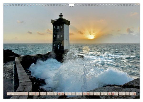 Produktbild: Couchers de soleil sur Kermorvan (Calendrier mural 2026 DIN A3 vertical), CALVENDO calendrier mensuel