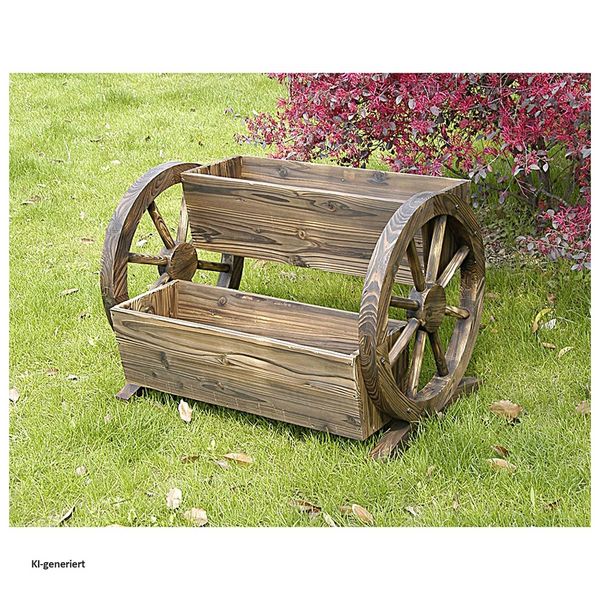 Produktbild: HTI-Living Blumenkasten mit 2 Pflanzgef&auml;&szlig;en Rustikal Blumenkasten mit 2 Pflanzgef&auml;&szlig;en Rustikal