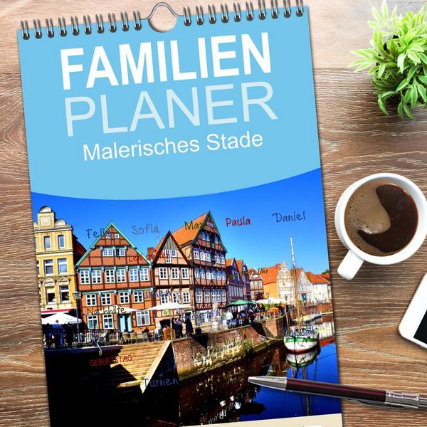 Produktbild: Familienplaner 2026 - Malerisches Stade mit 5 Spalten (Wandkalender, 21 x 45 cm) CALVENDO