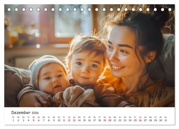 Produktbild: Die Sprache des Herzens - L&auml;cheln als Ausdruck der Menschlichkeit durch eine KI in Szene gesetzt (Tischkalender 2026 DIN A5 quer), CALVENDO Monatskalender