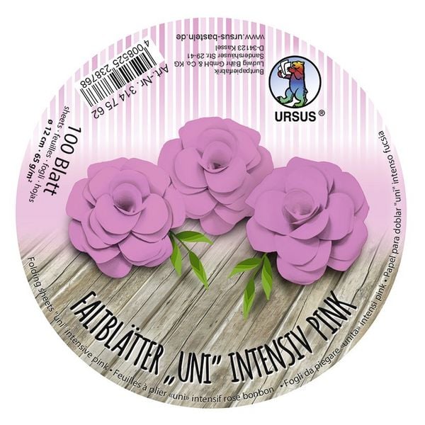 Produktbild: URSUS Falten Faltbl&auml;tter Uni intensiv, Plakatkarton, 65 g/m&sup2;, &Oslash; 12 cm, pink