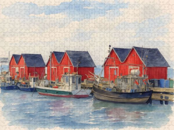 Produktbild: CALVENDO Puzzle Fischereihafen Boltenhagen | 1000 Teile Lege-Gr&ouml;&szlig;e 64x48cm Foto-Puzzle f&uuml;r gl&uuml;ckliche Stunden