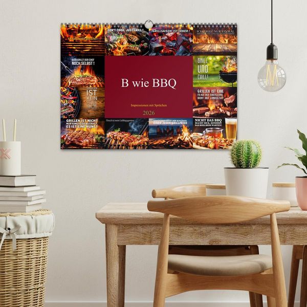 Produktbild: B wie BBQ Impressionen mit Spr&uuml;chen (Wandkalender 2026 DIN A3 quer), CALVENDO Monatskalender