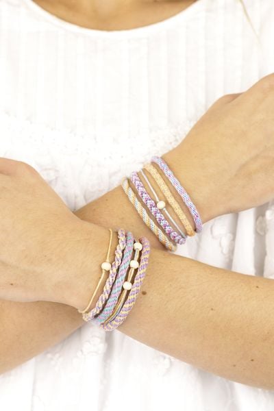 Produktbild: Kumihimo Bracelets PASTELL RAINBOW, 16-teilig