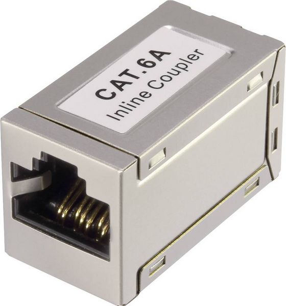 Produktbild: Renkforce RJ45 Netzwerk Adapter CAT 6a [1x RJ45-Buchse - 1x RJ45-Buchse] Wei&szlig;