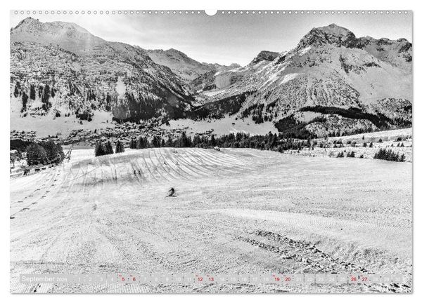 Produktbild: Arlberg black and white (hochwertiger Premium Wandkalender 2026 DIN A2 quer), Kunstdruck in Hochglanz