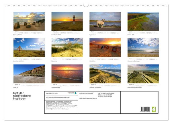 Produktbild: Sylt, der nordfriesische Inseltraum (Wandkalender 2026 DIN A2 quer), CALVENDO Monatskalender
