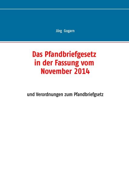 Produktbild: Das Pfandbriefgesetz in der Fassung vom November 2014