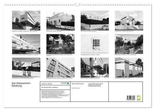 Produktbild: Die Weissenhof - Siedlung (Wandkalender 2026 DIN A2 quer), CALVENDO Monatskalender