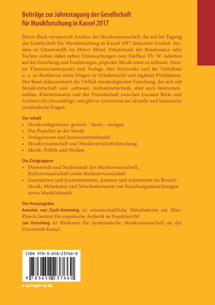 Produktbild: Beitr&auml;ge zur Jahrestagung der Gesellschaft f&uuml;r Musikforschung in Kassel 2017