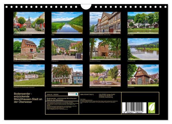 Produktbild: Bodenwerder - entz&uuml;ckende M&uuml;nchhausen-Stadt an der Oberweser (Wandkalender 2026 DIN A4 quer), CALVENDO Monatskalender