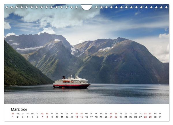 Produktbild: Hurtigruten - Bezaubernde Sch&ouml;nheit der norwegischen K&uuml;ste (Wandkalender 2026 DIN A4 quer), CALVENDO Monatskalender