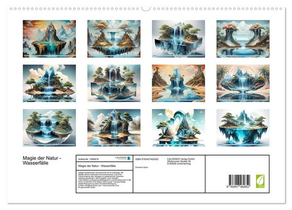 Produktbild: Magie der Natur - Wasserf&auml;lle (hochwertiger Premium Wandkalender 2026 DIN A2 quer), Kunstdruck in Hochglanz