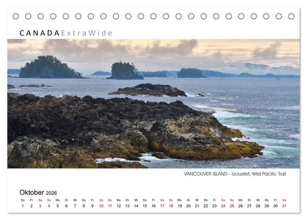 Produktbild: Vancouver Island Panoramabilder (Tischkalender 2026 DIN A5 quer), CALVENDO Monatskalender