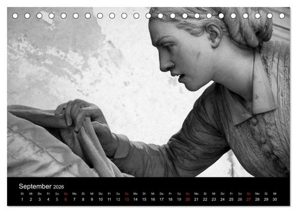 Produktbild: Lebende Steine - Skulpturen auf dem Friedhof Staglieno (Tischkalender 2026 DIN A5 quer), CALVENDO Monatskalender