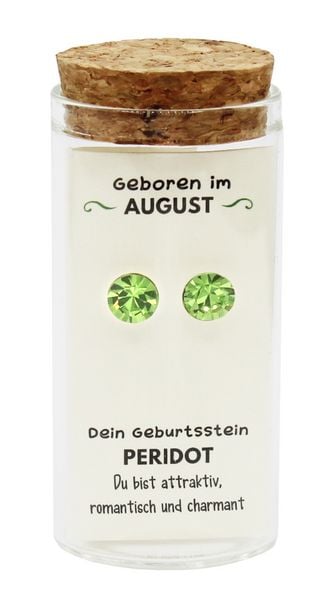 Produktbild: "August" Geburtsstein Ohrstecker im Gl&auml;schen