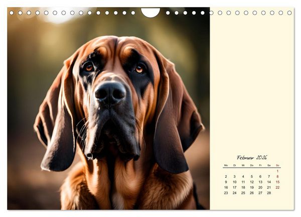 Produktbild: Bloodhound - M&auml;chtige Sp&uuml;rnase (Wandkalender 2026 DIN A4 quer), CALVENDO Monatskalender