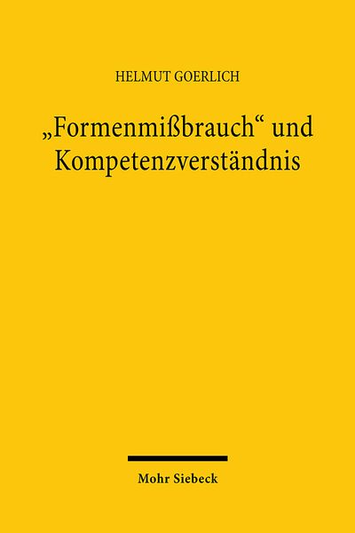 Produktbild: "Formenmi&szlig;brauch" und Kompetenzverst&auml;ndnis