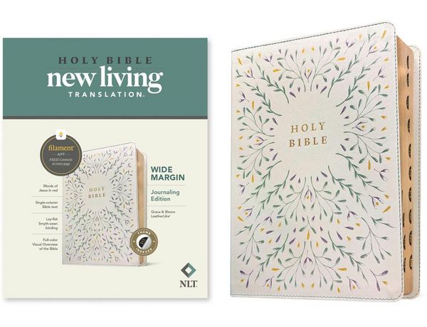 NLT Wide Margin Bible, Filament Enabled (Leatherlike, Grace & Bloom, Indexed, Red Letter), Gebundene Ausgabe von New Living Translation, Tyndale House