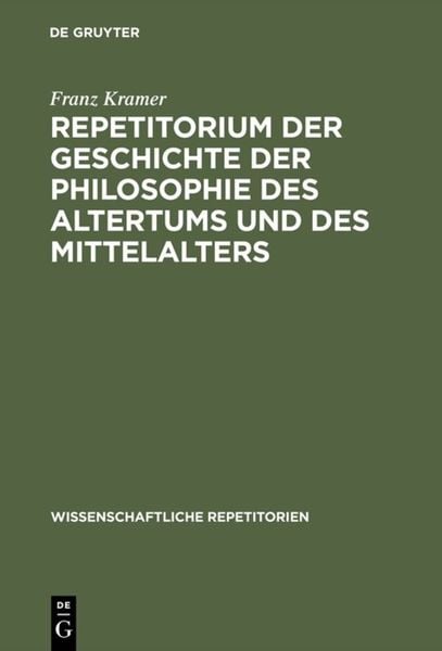 Produktbild: Repetitorium der Geschichte der Philosophie des Altertums und des Mittelalters