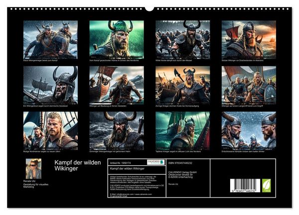 Produktbild: Kampf der wilden Wikinger (hochwertiger Premium Wandkalender 2026 DIN A2 quer), Kunstdruck in Hochglanz