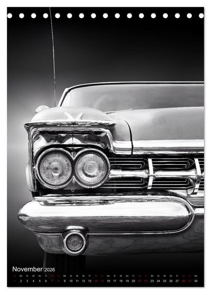 Produktbild: Amerikanische Autos aus den Jahren 1957 bis 1976 Frontansichten (Tischkalender 2026 DIN A5 hoch), CALVENDO Monatskalender