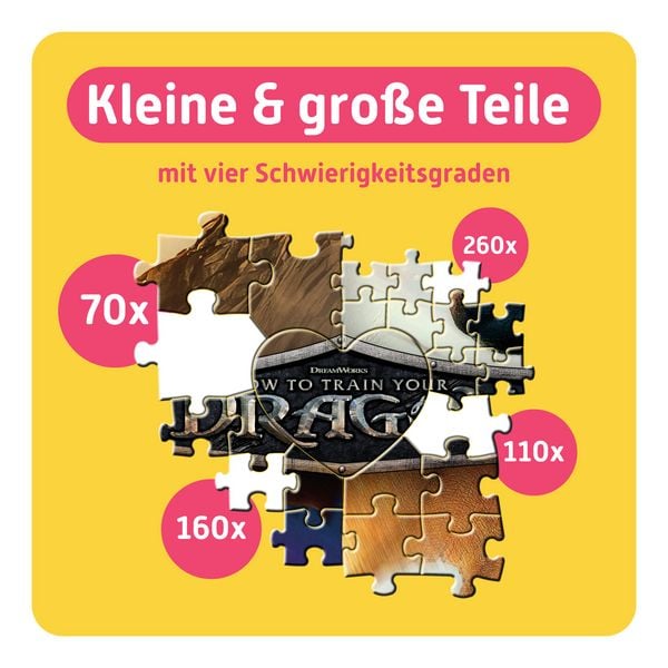 Produktbild: TEAMPUZZLE &ndash; Drachenz&auml;hmen leicht gemacht &ndash; 600 Teile &ndash; Puzzle mit gro&szlig;en & kleinen Teilen
