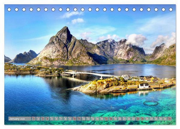 Produktbild: Lofoten Islands, Beauty of Nature (Desk Calendar 2026 DIN A5 landscape), CALVENDO 12 Month DeskCalendar