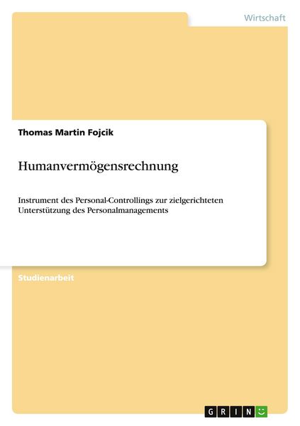 Produktbild: Humanverm&ouml;gensrechnung