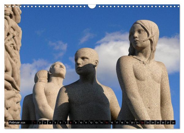 Produktbild: Vigeland Skulpturen Park Oslo (Wandkalender 2026 DIN A3 quer), CALVENDO Monatskalender
